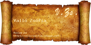 Valló Zsófia névjegykártya
